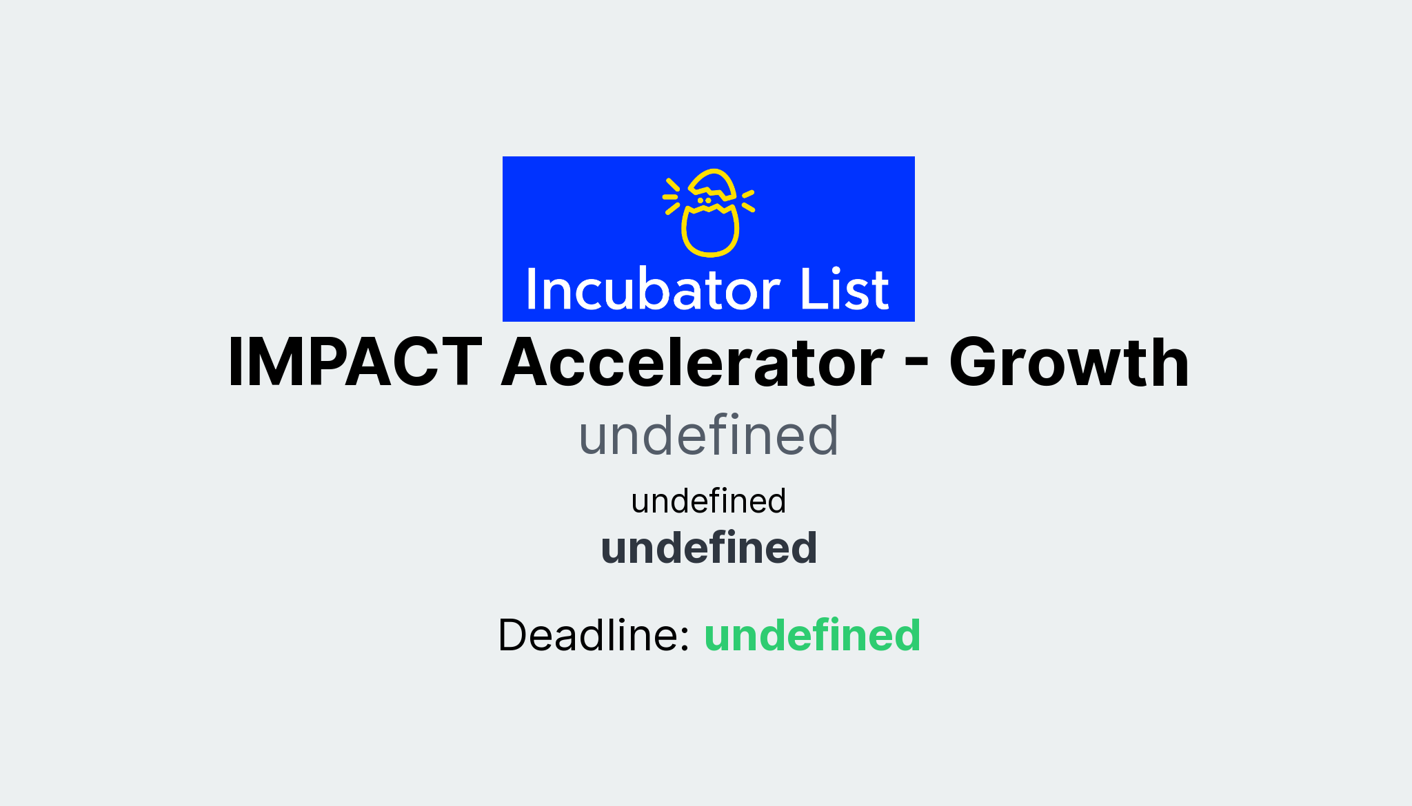 IMPACT Accelerator Growth Key Information